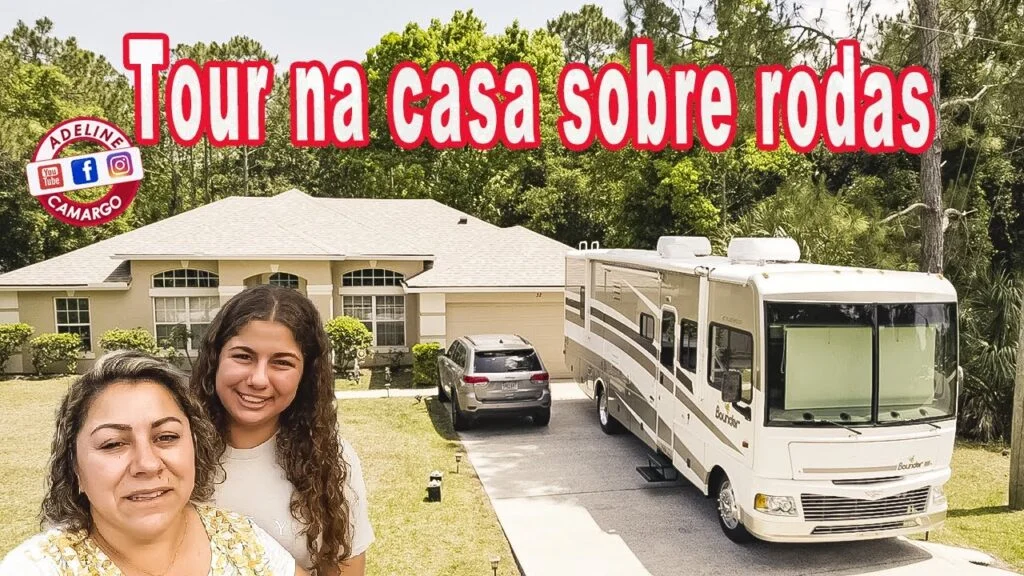 Adeline Camargo durante registro de sua rotina nos Estados Unidos