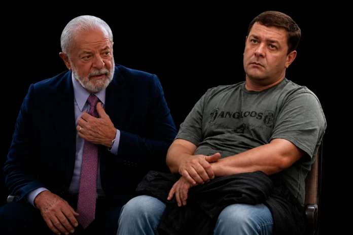 Montagem com Lula e Fábio Luís Lula da Silva, o Lulinha