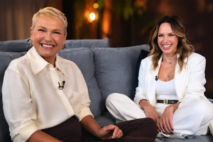 Xuxa Meneghel e Ana Paula Renault durante encontro registrado em vídeo