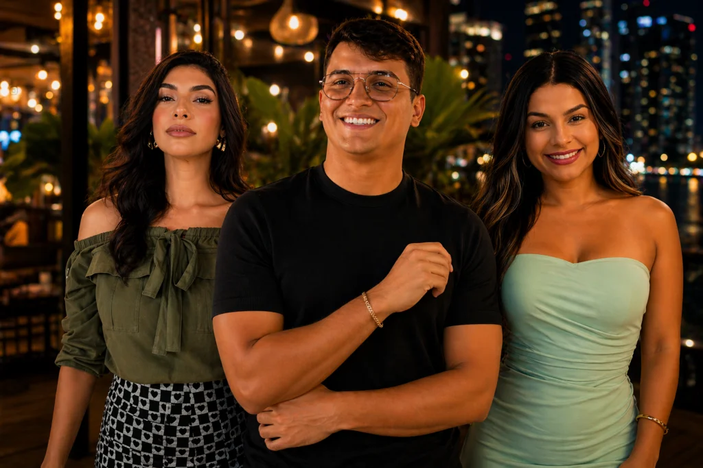 Sannany Dorea, Gabriel Mendonça e Rayssa Andrade Montagem com Sannany Dorea, Gabriel Mendonça e Rayssa Andrade