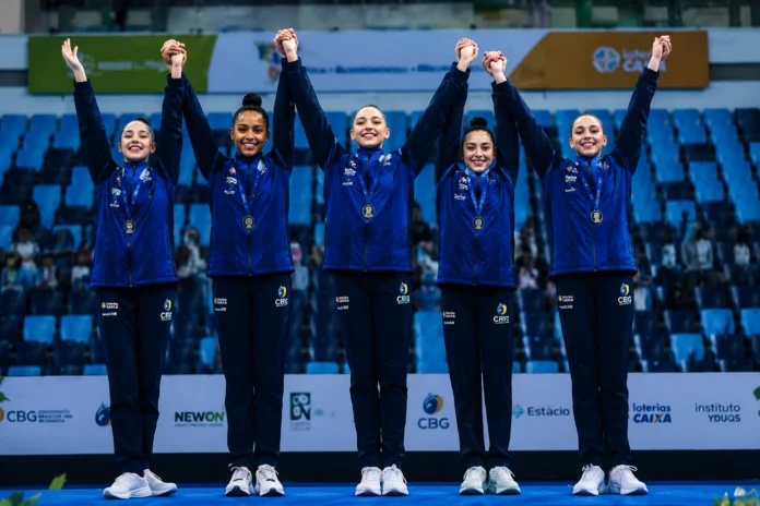 Ginastas da Seleção Brasileira celebram conquistas na ginástica rítmica em 2026