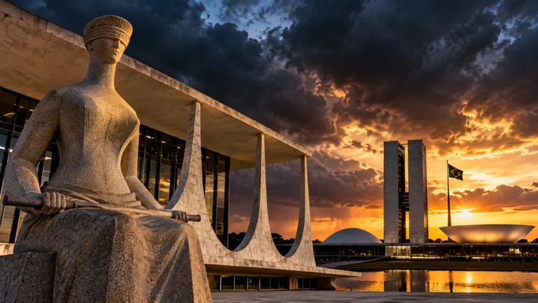 STF e Congresso Nacional em Brasília em imagem sobre crise institucional no Brasil