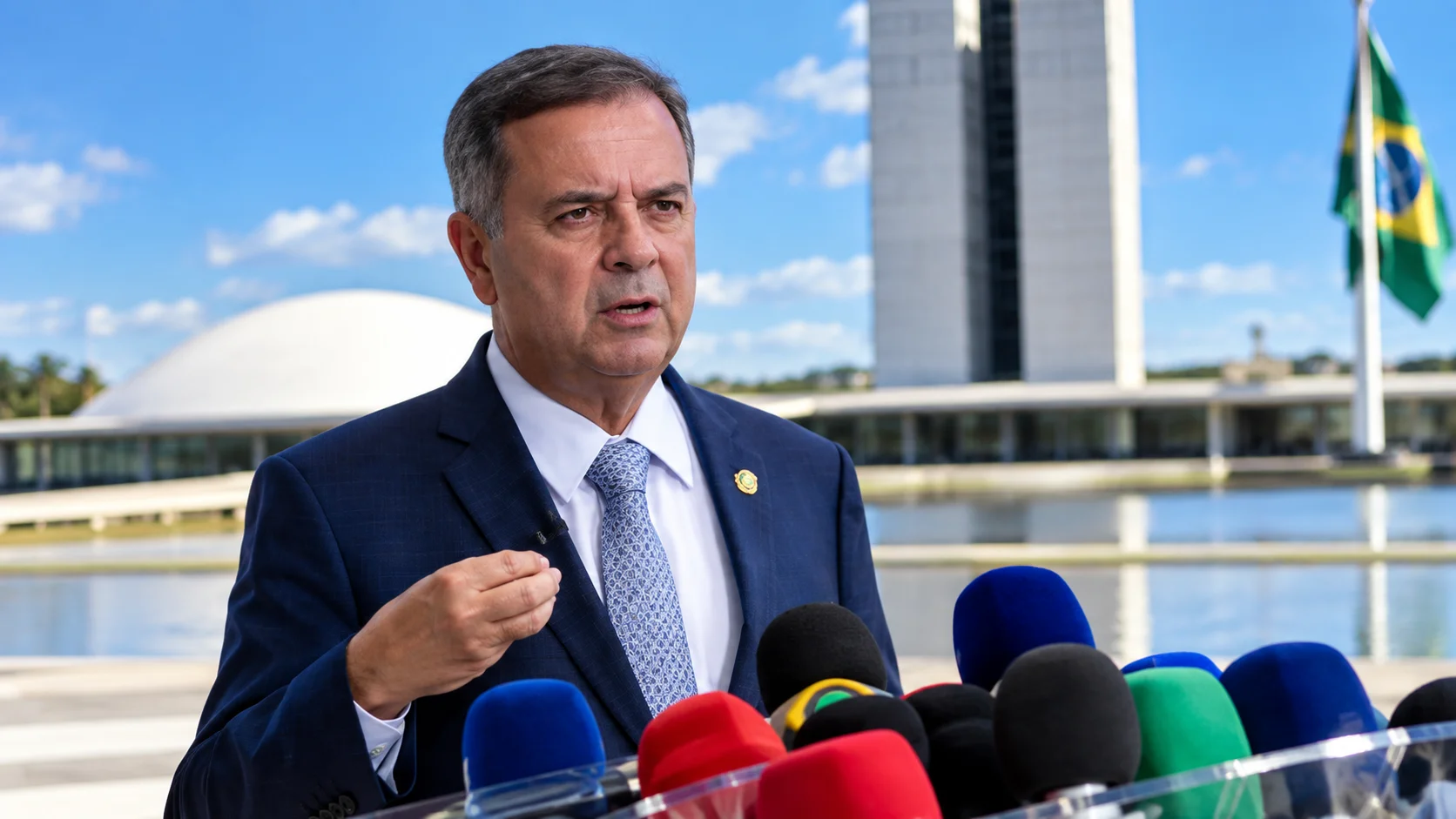Rogério Marinho durante declaração sobre pedidos de impeachment de ministros do STF e atuação do Senado