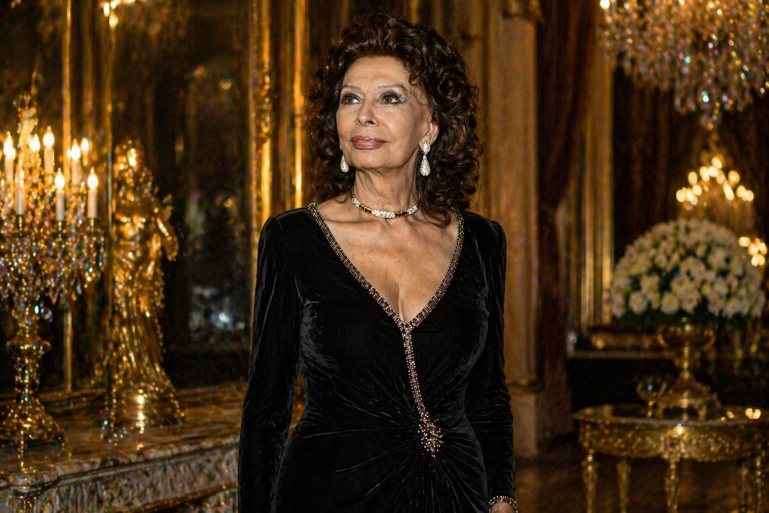 Sophia Loren em imagem que reforça a elegância atemporal e a permanência simbólica da atriz italiana