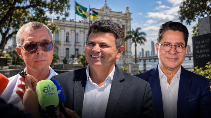 Fábio Mitidieri, Valmir de Francisquinho e Ricardo Marques na disputa pelo Governo de Sergipe em 2026