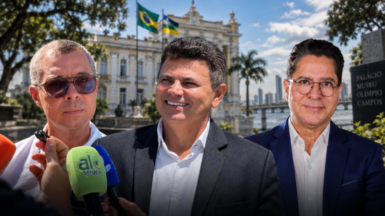 Fábio Mitidieri, Valmir de Francisquinho e Ricardo Marques na disputa pelo Governo de Sergipe em 2026